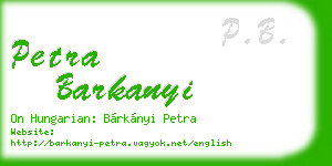 petra barkanyi business card